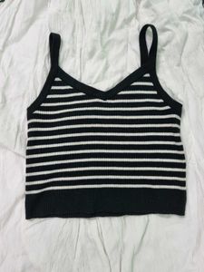 Striped Knit Crop Tank Top