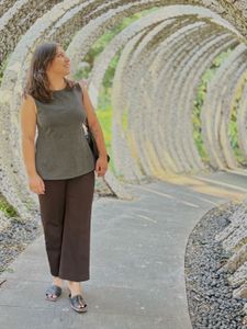 Classic Grey Sleeveless Peplum Top