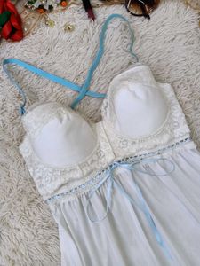 Lace Trim Corset Style Chemise Nightgown