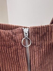 Brown Corduroy Pinafore Dress