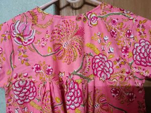 Pink Floral short Nightgown