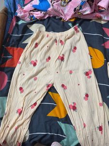 Cute Strawberry Print Pajama Top 3 piece free size