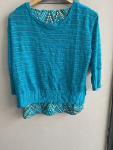 Chic Blue Layered Top