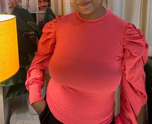Puff Sleeve Ribbed Top