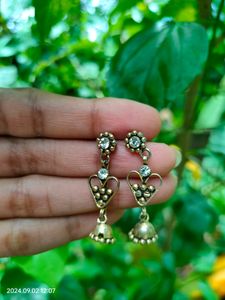 Oxidised Gold Plated Hanging Earrings