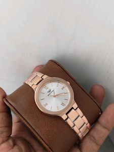 Emporio Armani Rose Gold Blue Dial Watch