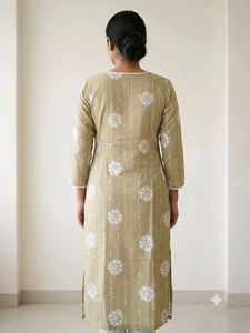 Cotton Olive Green Printed Kurta ( new not used)