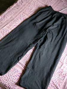 Black Celestial Print Wide Leg Pants