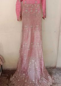 Elegant Pink Embroidered Gown