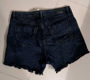 Charcoal Black Denim Shorts