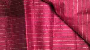 Elegant Red Saree with Green Motifs