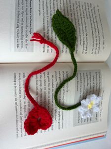Handmade Crochet Flower 🌼and heart ❤️Bookmarks
