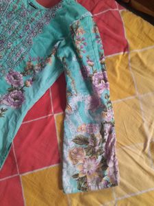 FloralPakistaniSleevesSuit With Farshi &amp; Dupatta