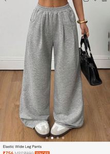 Gray Wide Leg Sweatpants