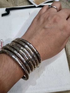 Set of Unique Silver Bangles