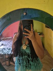 Boho Crochet Tassel Halter Top for beach