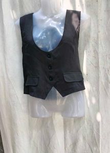 74209. Chic Black Sleeveless Vest