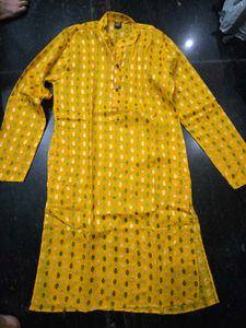 Yellow Printed Kurta