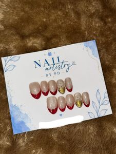 Handmade Red French Tip Press-On Nails