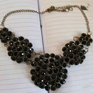 Elegant Black Stone Statement Necklace