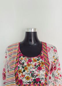 Floral Embroidered Kurta with sharara and dupatta