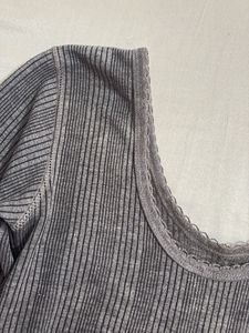 Gray Thermal Top - Quarter Sleeve