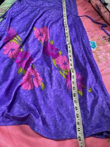 Purple Floral Wrap Dress