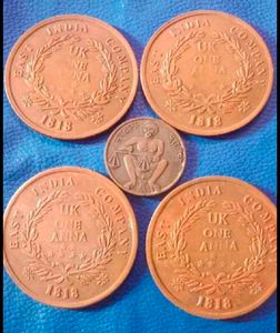 😍1818 Uk One Annna Old Coin 5 PCs combo