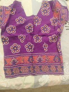 Purple Floral Print Blouse
