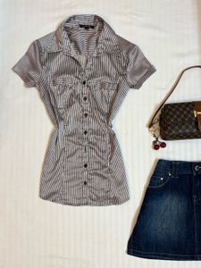 Striped Button-Up Blouse
