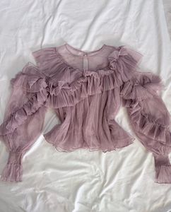 Tulle ruffle Top