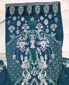 Embroidered Teal Kurta Set