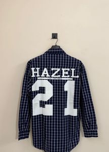 Checked Shirt with "HAZEL 21" Graphic