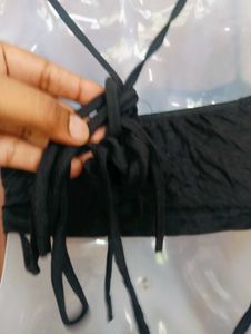 Black Graphic Crop Top