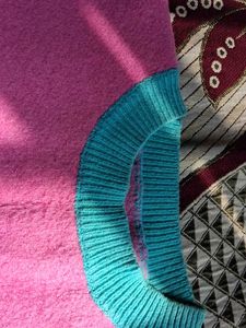 Vibrant Pink &amp; Teal Knit Vest