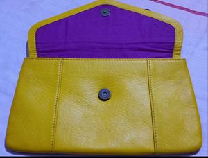 Vibrant Yellow Clutch Bag