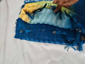 Elegant Ombre Striped Saree with Blouse