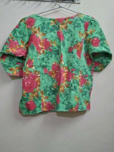 Floral Print Button-Down Top (Quantity 2)
