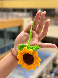 Handmade Crochet Sunflower Charm I made it