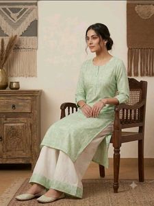 Green Printed Kurta