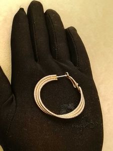 Rose Gold Multi-Strand Hoop Earrings