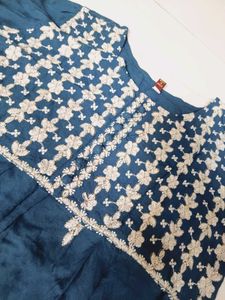 Blue Embroidered Kurta Set with Pants
