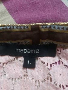 Pink Printed top with Lace Detail