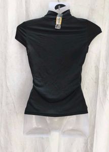 Graphic Print Mock Neck Top
