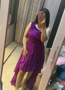 Stunning Purple One-Shoulder Dress 👗