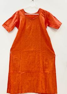 Orange Plain Kurti