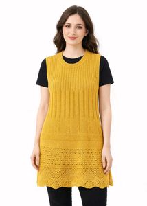 Chic Mustard Knit Tunic Vest