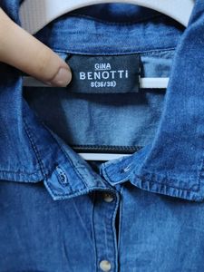 Denim Shirt with Butterfly Print