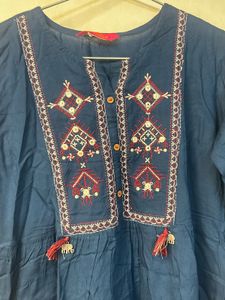 Embroidered Blue Kurta