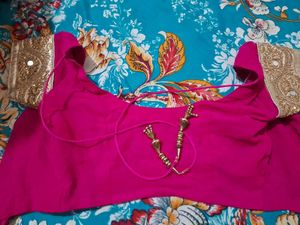 Rani Pink Banarasi Saree With Heavy Work